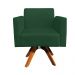 Kit 02 Poltronas Giratória Marisa Suede Verde Base Madeira MM30 D'Rossi