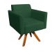 Kit 02 Poltronas Giratória Marisa Suede Verde Base Madeira MM30 D'Rossi