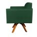Kit 02 Poltronas Giratória Marisa Suede Verde Base Madeira MM30 D'Rossi