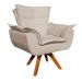 Kit 02 Poltronas Giratória Opala Suede Base Madeira MM30 D'Rossi