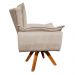 Kit 02 Poltronas Giratória Opala Suede Base Madeira MM30 D'Rossi