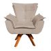 Kit 02 Poltronas Giratória Opala Suede Base Madeira MM30 D'Rossi
