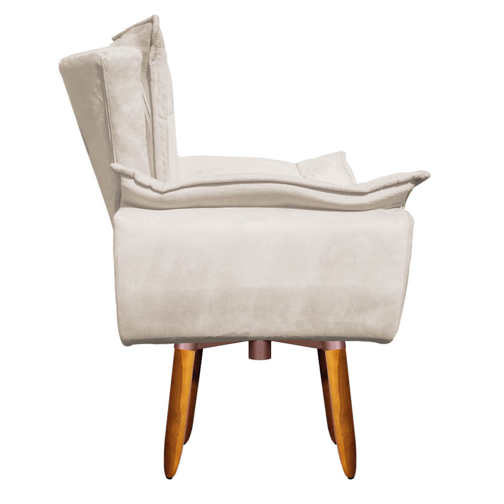 Kit 02 Poltronas Giratória Opala Suede Base Pés Palito 25 cm  - D'Rossi