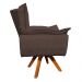 Kit 02 Poltronas Giratória Opala Suede Marrom Base Madeira MM30 D'Rossi