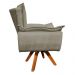 Kit 02 Poltronas Giratória Opala Suede Marrom Rato Base Madeira MM30 D'Rossi