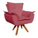 Kit 02 Poltronas Giratória Opala Suede Rose Base Madeira MM30 D'Rossi