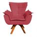 Kit 02 Poltronas Giratória Opala Suede Rose Base Madeira MM30 D'Rossi