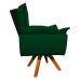 Kit 02 Poltronas Giratória Opala Suede Verde Base Madeira MM30 D'Rossi