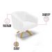 Kit 02 Poltronas Giratória Stella Corano Branco Base Madeira MA30 - D'Rossi