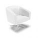 Kit 02 Poltronas Giratória Stella Corino Branco Base Cromada - D'Rossi