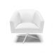 Kit 02 Poltronas Giratória Stella Corino Branco Base Cromada - D'Rossi