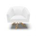 Kit 02 Poltronas Giratória Stella Corino Branco Base Madeira MA30 - D'Rossi