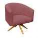 Kit 02 Poltronas Giratória Stella Linho Whisky Rosê A106 Base Madeira MA30 - D'Rossi