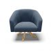 Kit 02 Poltronas Giratória Stella Suede Azul Marinho Base Madeira MA30 - D'Rossi