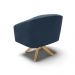 Kit 02 Poltronas Giratória Stella Suede Azul Marinho Base Madeira MA30 - D'Rossi