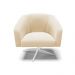 Kit 02 Poltronas Giratória Stella Suede Bege Base Giratória Cromada - D'Rossi