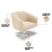 Kit 02 Poltronas Giratória Stella Suede Bege Base Giratória Cromada - D'Rossi