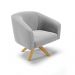 Kit 02 Poltronas Giratória Stella Suede Cinza Base Madeira MA30 - D'Rossi