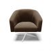 Kit 02 Poltronas Giratória Stella Suede Marrom Base Giratória Cromada - D'Rossi