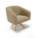 Kit 02 Poltronas Giratória Stella Suede Marrom Rato Base Madeira MA30 - D'Rossi