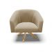 Kit 02 Poltronas Giratória Stella Suede Marrom Rato Base Madeira MA30 - D'Rossi
