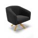 Kit 02 Poltronas Giratória Stella Suede Preto Base Madeira MA30 - D'Rossi