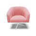 Kit 02 Poltronas Giratória Stella Suede Rosê Base Giratória Cromada - D'Rossi