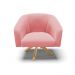 Kit 02 Poltronas Giratória Stella Suede Rosê Base Madeira MA30 - D'Rossi