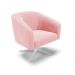 Kit 02 Poltronas Giratória Stella Suede Rosa Bebê Base Cromada - D'Rossi