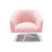 Kit 02 Poltronas Giratória Stella Suede Rosa Bebê Base Cromada - D'Rossi