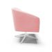 Kit 02 Poltronas Giratória Stella Suede Rosa Bebê Base Cromada - D'Rossi