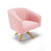 Kit 02 Poltronas Giratória Stella Suede Rosa Bebê Base Madeira MA30 - D'Rossi