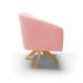 Kit 02 Poltronas Giratória Stella Suede Rosa Bebê Base Madeira MA30 - D'Rossi