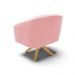 Kit 02 Poltronas Giratória Stella Suede Rosa Bebê Base Madeira MA30 - D'Rossi
