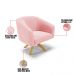 Kit 02 Poltronas Giratória Stella Suede Rosa Bebê Base Madeira MA30 - D'Rossi