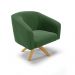 Kit 02 Poltronas Giratória Stella Suede Verde Base Madeira MA30 - D'Rossi