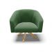 Kit 02 Poltronas Giratória Stella Suede Verde Base Madeira MA30 - D'Rossi