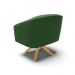Kit 02 Poltronas Giratória Stella Suede Verde Base Madeira MA30 - D'Rossi