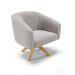 Kit 02 Poltronas Giratória Stella Veludo Cinza Base Madeira MA30 - D'Rossi