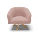 Kit 02 Poltronas Giratória Stella Veludo Rosê Base Madeira MA30 - D'Rossi