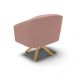 Kit 02 Poltronas Giratória Stella Veludo Rosê Base Madeira MA30 - D'Rossi