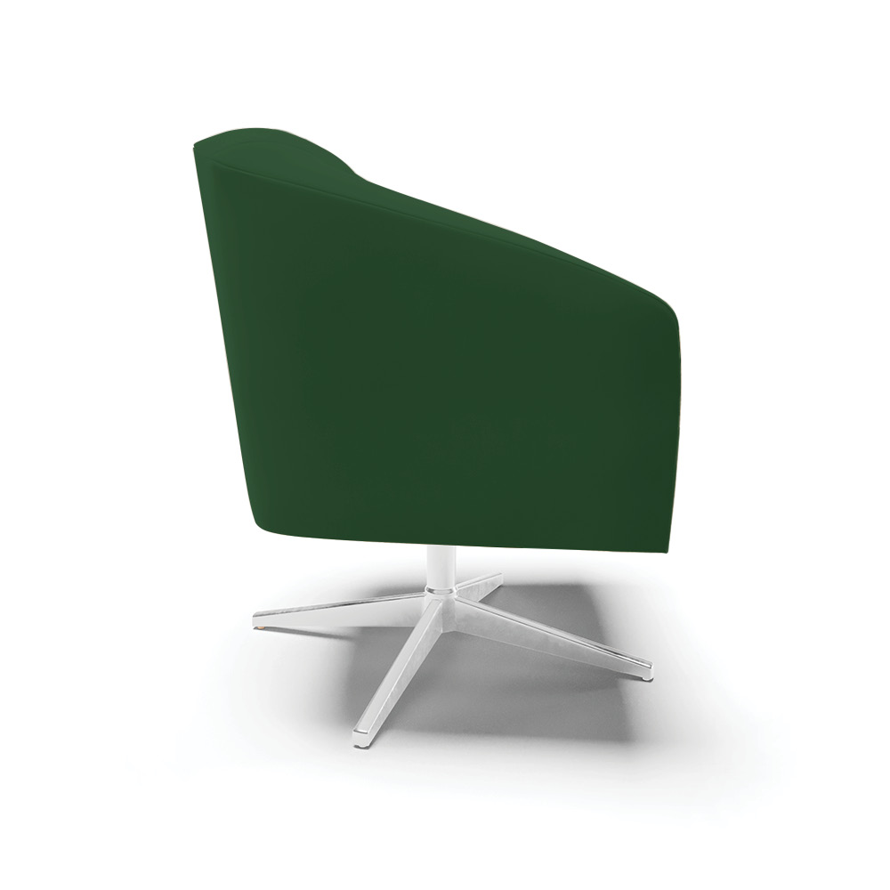 Kit 02 Poltronas Giratória Stella Veludo Verde Base Cromada - D'Rossi