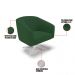 Kit 02 Poltronas Giratória Stella Veludo Verde Base Cromada - D'Rossi