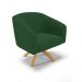 Kit 02 Poltronas Giratória Stella Veludo Verde Base Madeira MA30 - D'Rossi