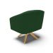 Kit 02 Poltronas Giratória Stella Veludo Verde Base Madeira MA30 - D'Rossi