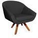 Kit 02 Poltronas Giratoria Giovana Linho Preto A79 Base Giratória MM30 - D'Rossi