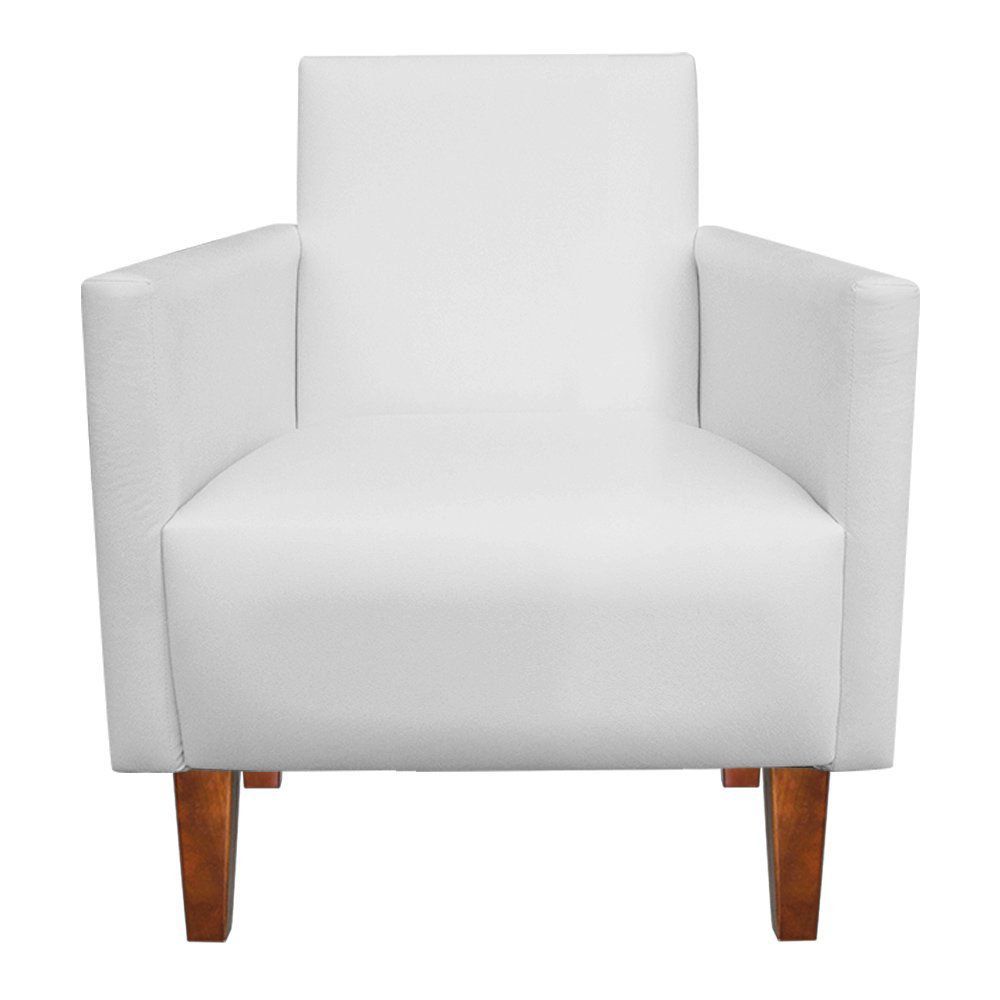Kit 02 Poltronas Jade Corino Branco Pés Chanfrado Castanho D'Rossi