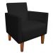 Kit 02 Poltronas Jade Corino Preto Pés Chanfrado Castanho D'Rossi