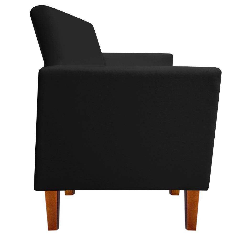 Kit 02 Poltronas Jade Corino Preto Pés Chanfrado Castanho D'Rossi