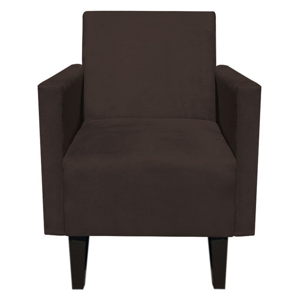 Kit 02 Poltronas Jade Suede Marrom Pés Chanfrado Tabaco D'Rossi